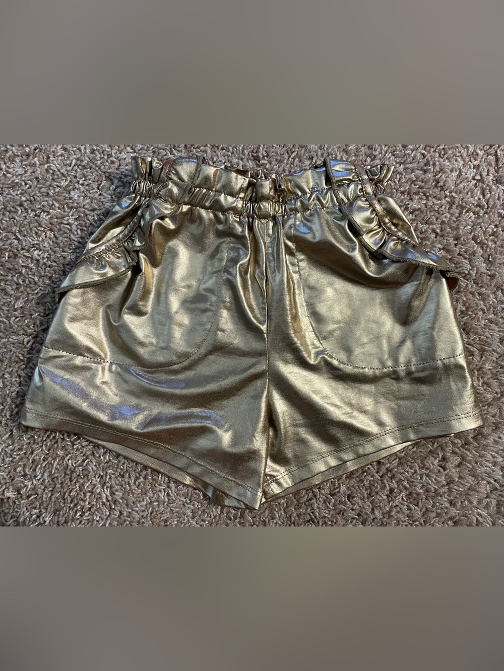 Girl’s Pink Chicken metallic shorts